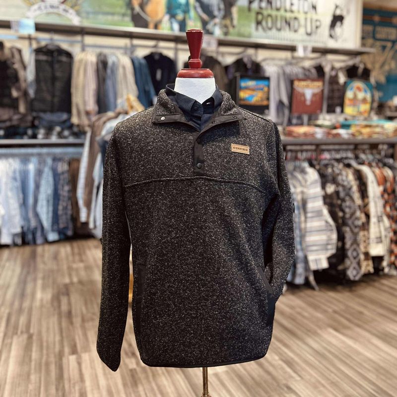 Men&#39;s Cinch Pendleton Round-Up 1/4 Snap Charcoal Sweater