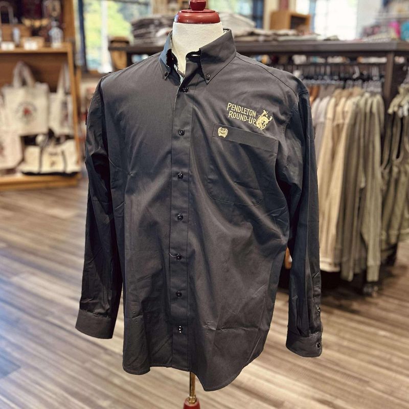 Men&#39;s Cinch Pendleton Round-Up Charcoal Long Sleeve Button Up
