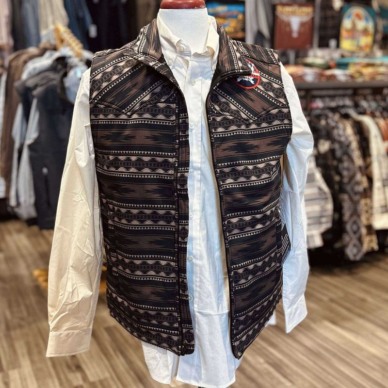 Men&#39;s Cinch Pendleton Round-Up Brown Aztec Bonded Conceal Carry Vest