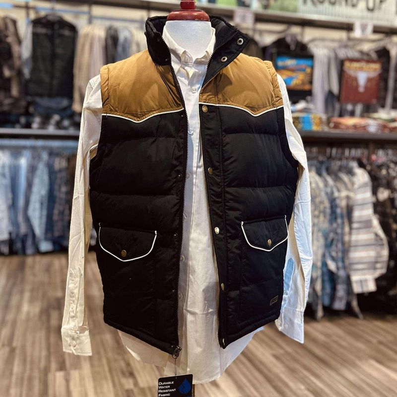 Men&#39;s Cinch Pendleton Round-Up Black Quilted Vest