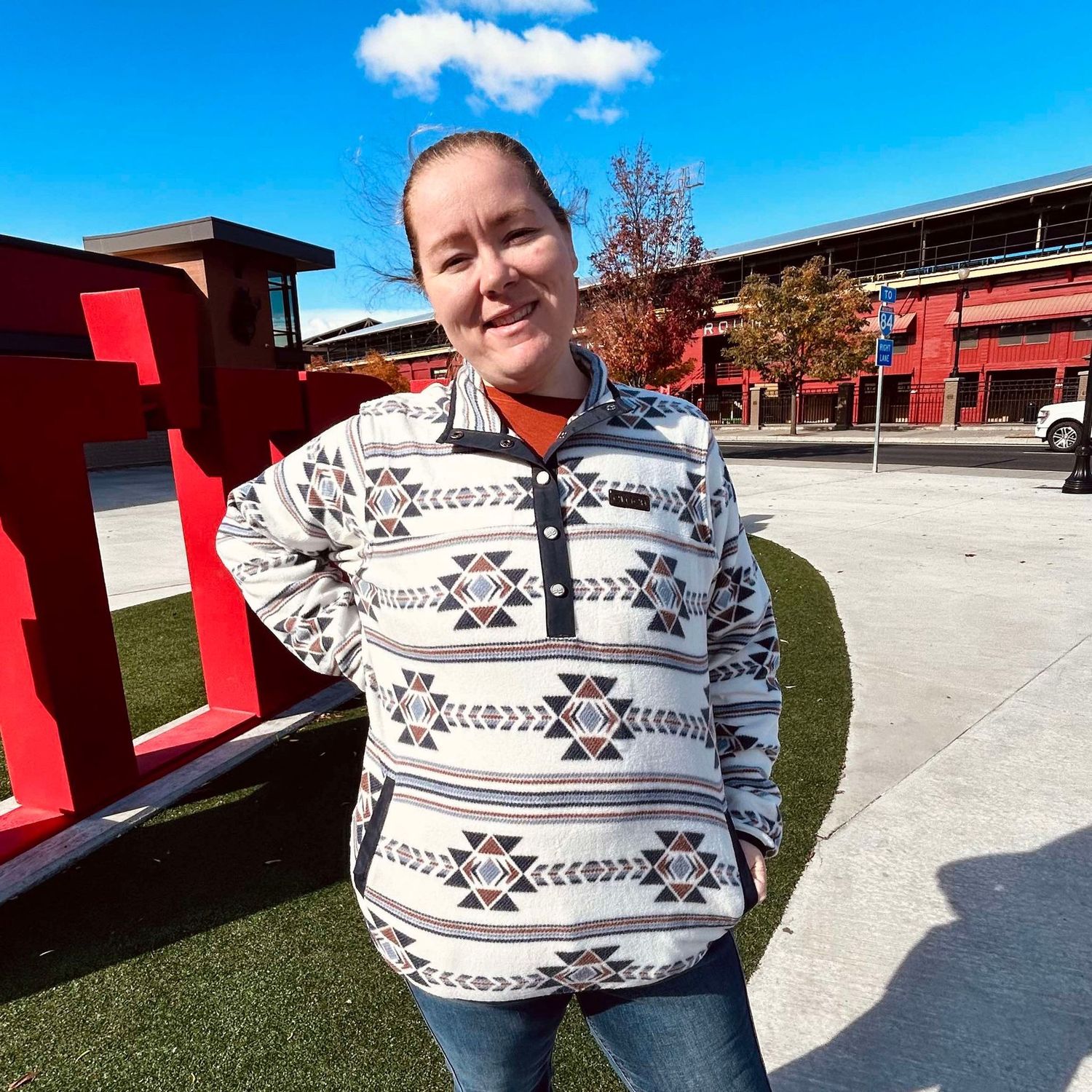 Ladies Cinch Pendleton Round-Up Aztec 1/4 Snap Pullover