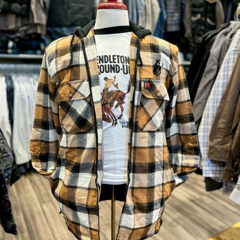 Men&#39;s Wrangler Pendleton Round-Up Autumn Hooded Flannel Jacket
