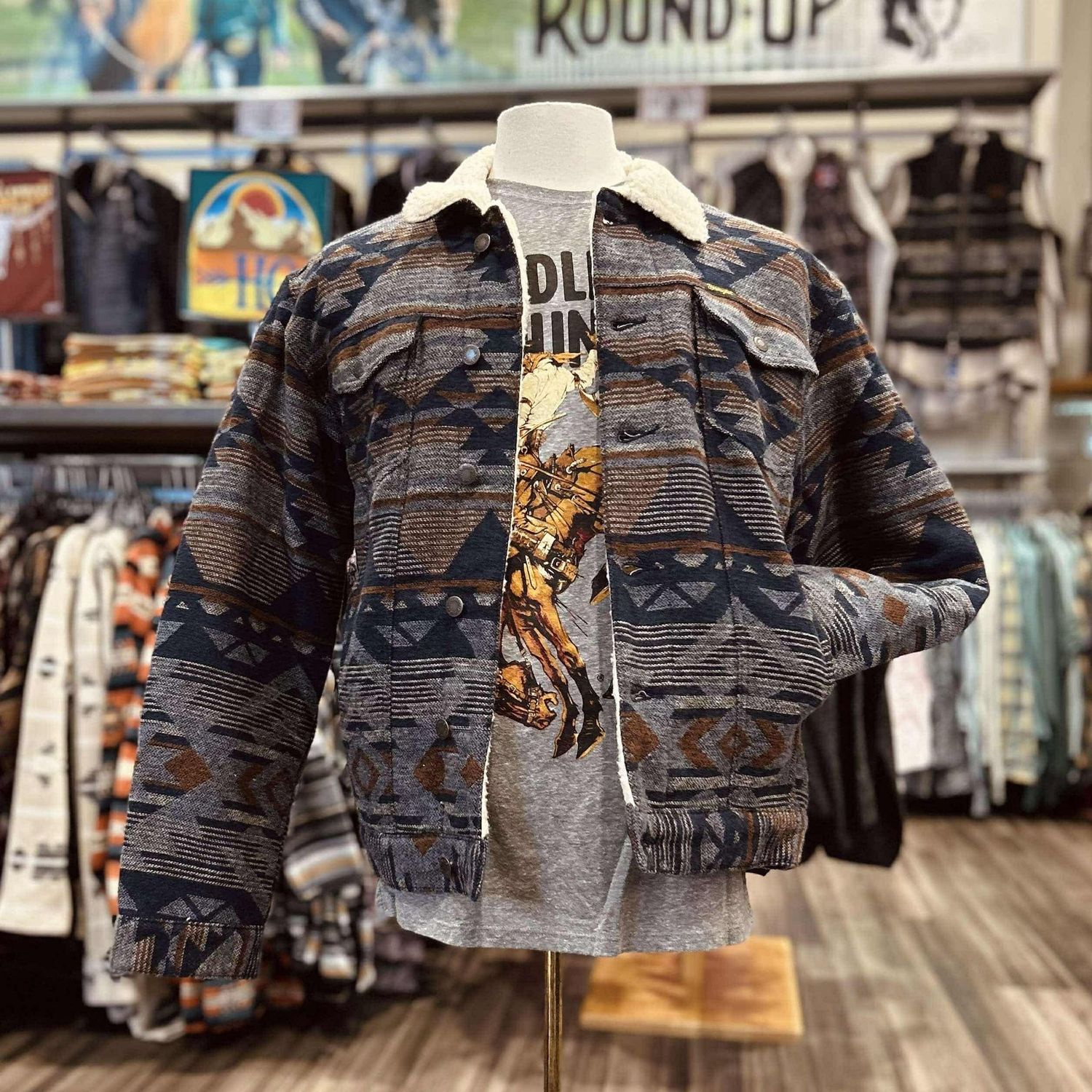 Men&#39;s Wrangler Pendleton Round-Up Sherpa Lined Jacket