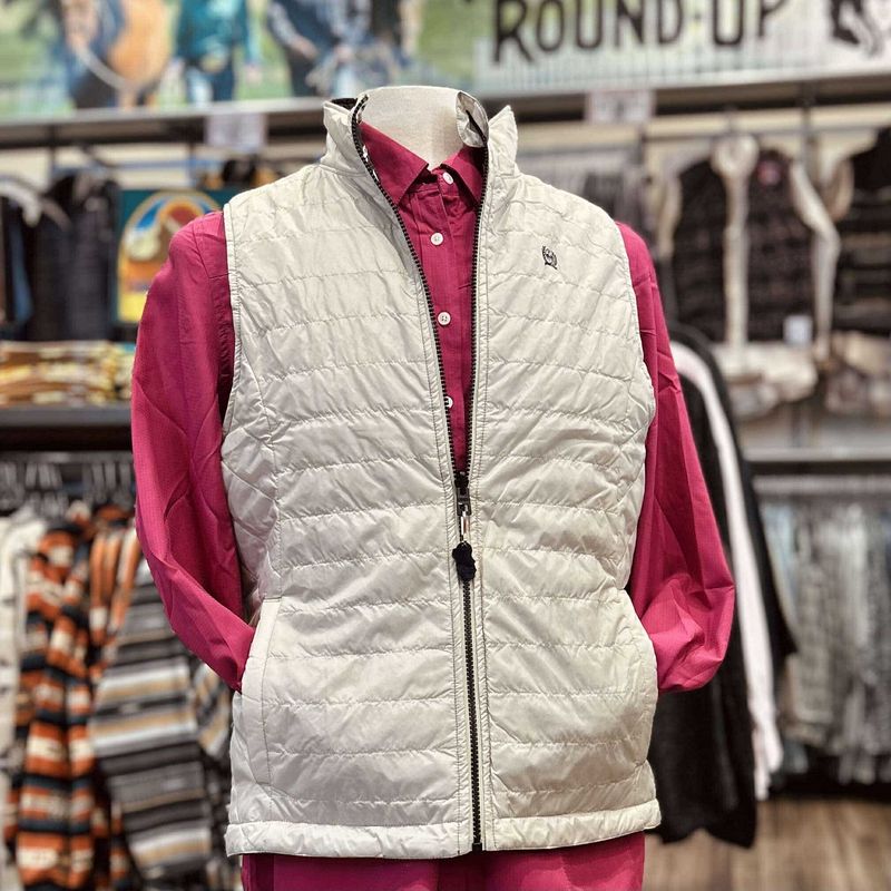Ladies Cinch Pendleton Round-Up White Reversible Vest