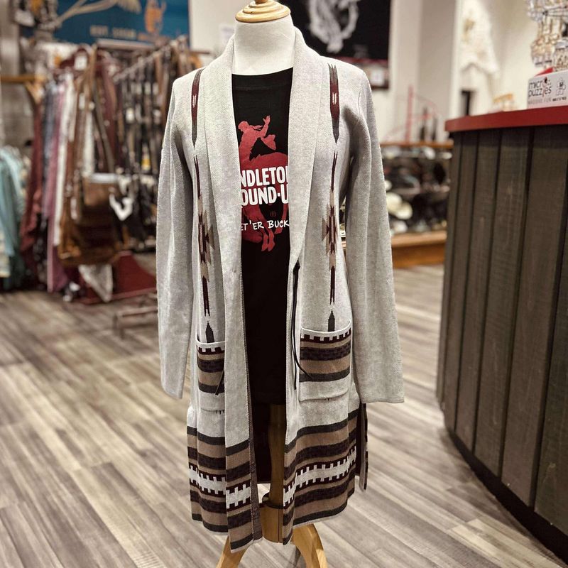 Ladies Cruel Denim Pendleton Round-Up Concho Duster