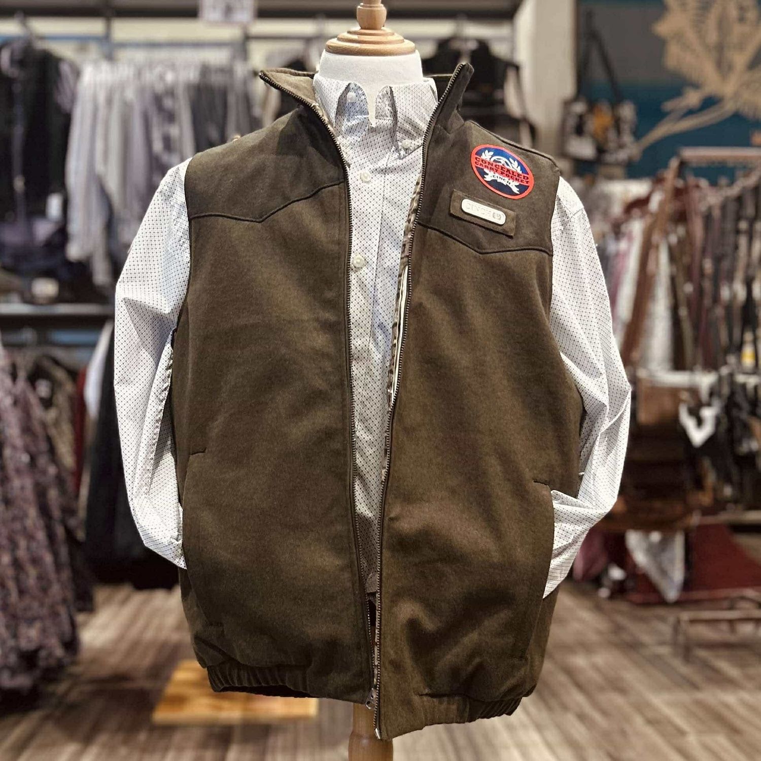 Men&#39;s Cinch Pendleton Round-Up Olive Green Vest