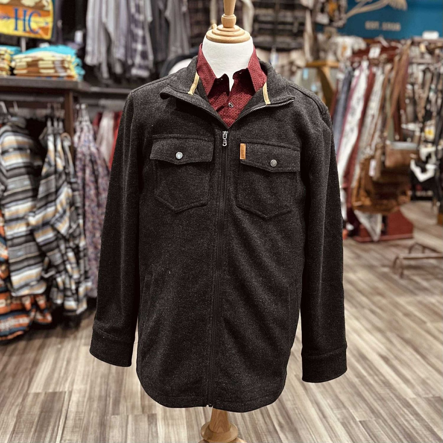 Men&#39;s Cinch Pendleton Round-Up Black Knit Shirt Jacket