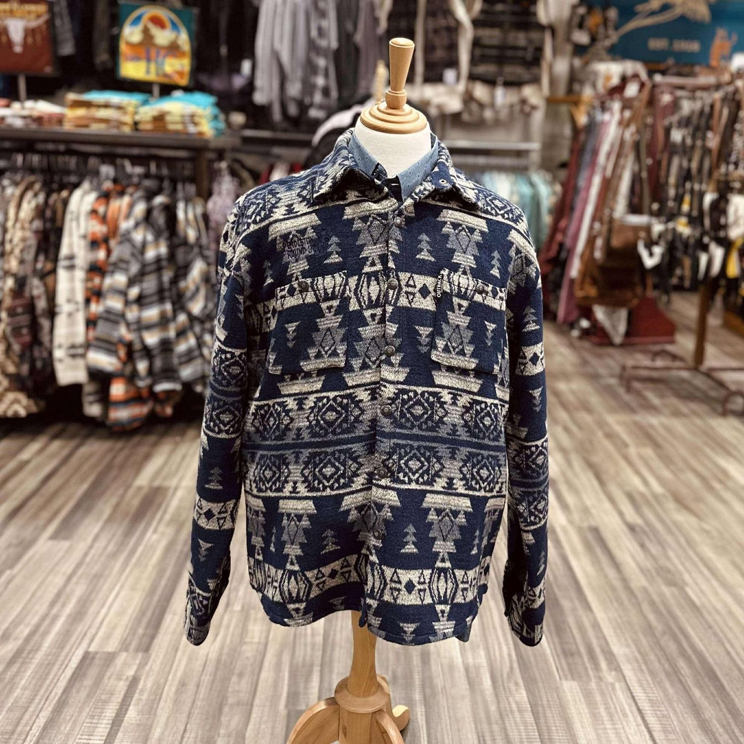 Men&#39;s Outback Pendleton Round-Up Blue Hudson Shirt Jacket