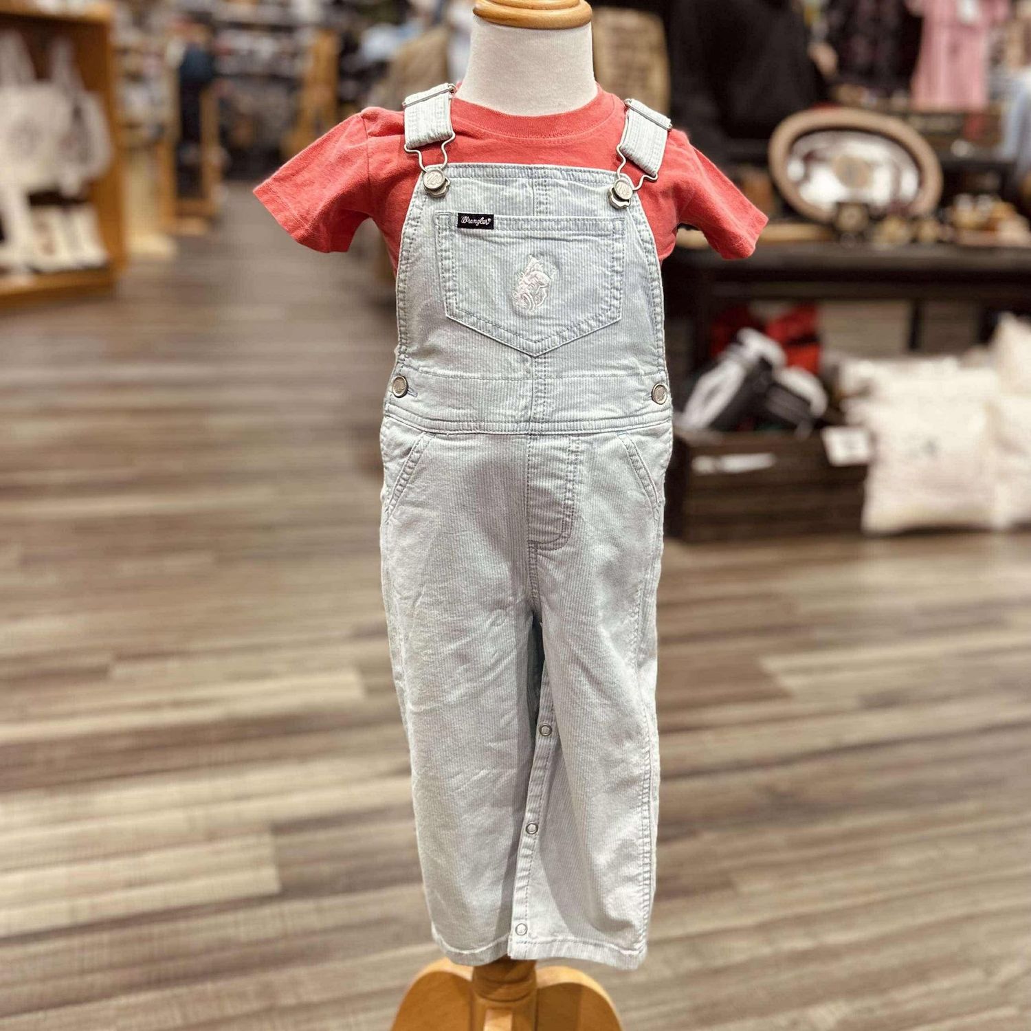 Infant Wrangler Pendleton Round-Up Railroad Stripe Overalls