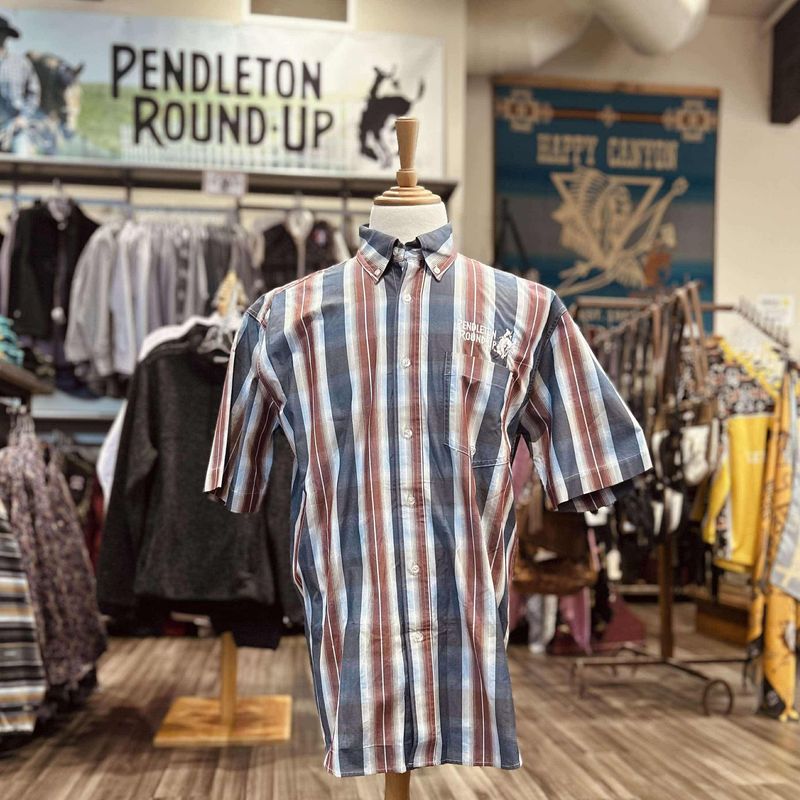 Men&#39;s Roper Pendleton Round-Up Flag Ombre Short Sleeve Button Up