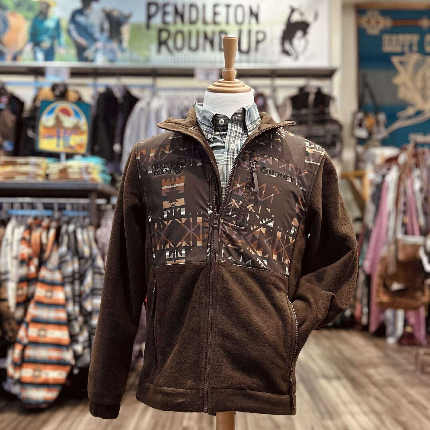 Men&#39;s Hooey Pendleton Round-Up Brown Aztec Tech Jacket