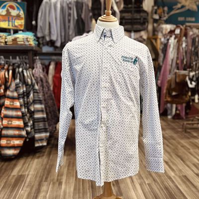 Men&#39;s Wrangler Pendleton Round-Up Blue Diamond Long Sleeve Button Up