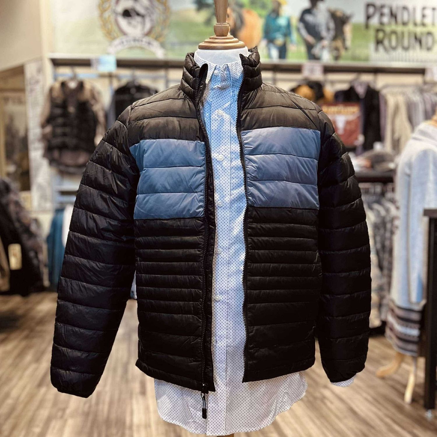 Men&#39;s Roper Pendleton Round-Up Blue Puffer Jacket