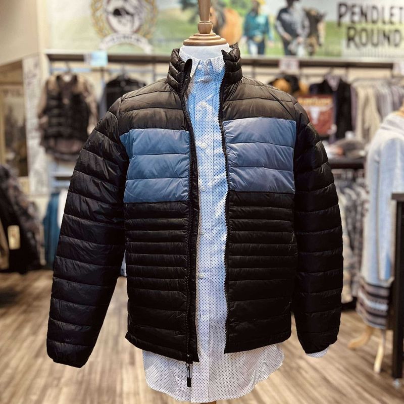 Men&#39;s Roper Pendleton Round-Up Blue Puffer Jacket