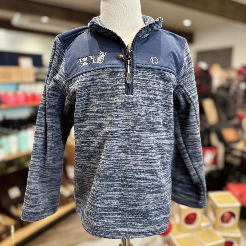 Youth Roper Pendleton Round-Up Blue Microfleece 3/4 Zip