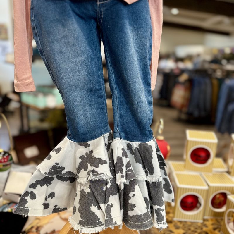 Toddler Pendleton Round-Up Cow Print Bell Bottom Jeans