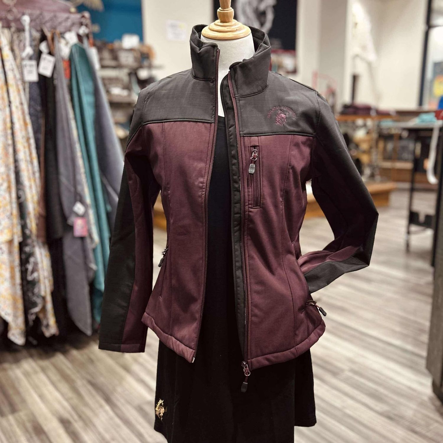 Ladies Roper Pendleton Round-Up Maroon/Black Softshell Jacket