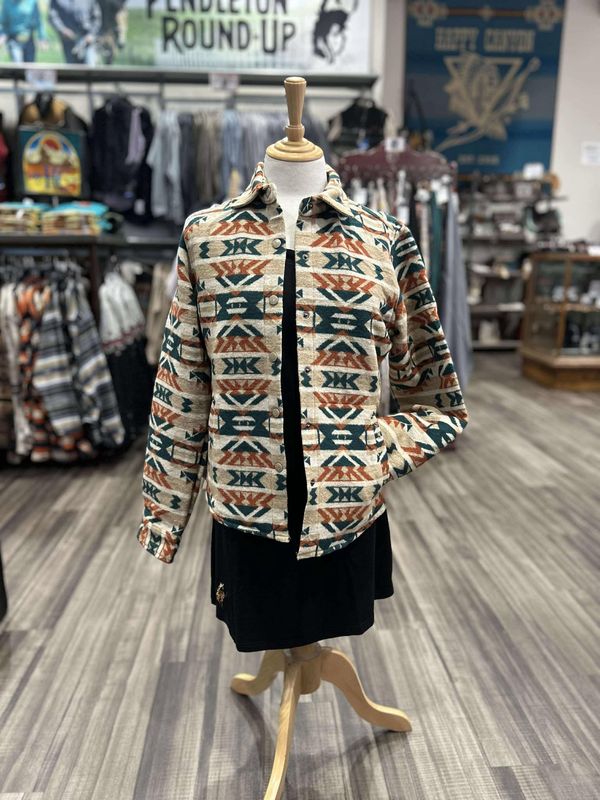 Ladies Outback Pendleton Round-Up Burnt Orange Daphne Shirt Jacket