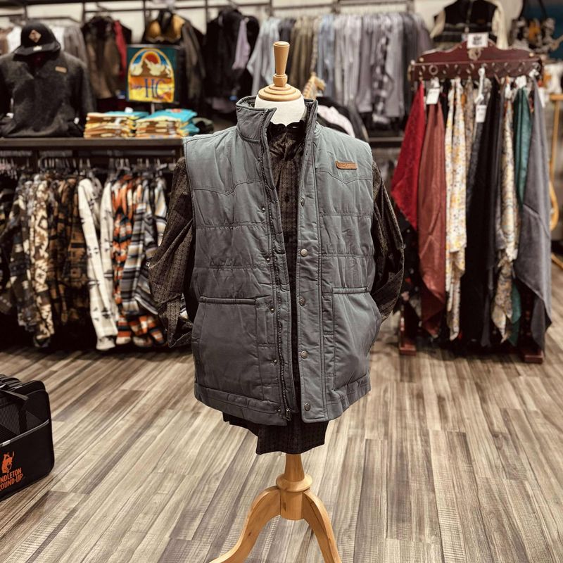 Men&#39;s Cinch Pendleton Round-Up Blue Quilted Vest