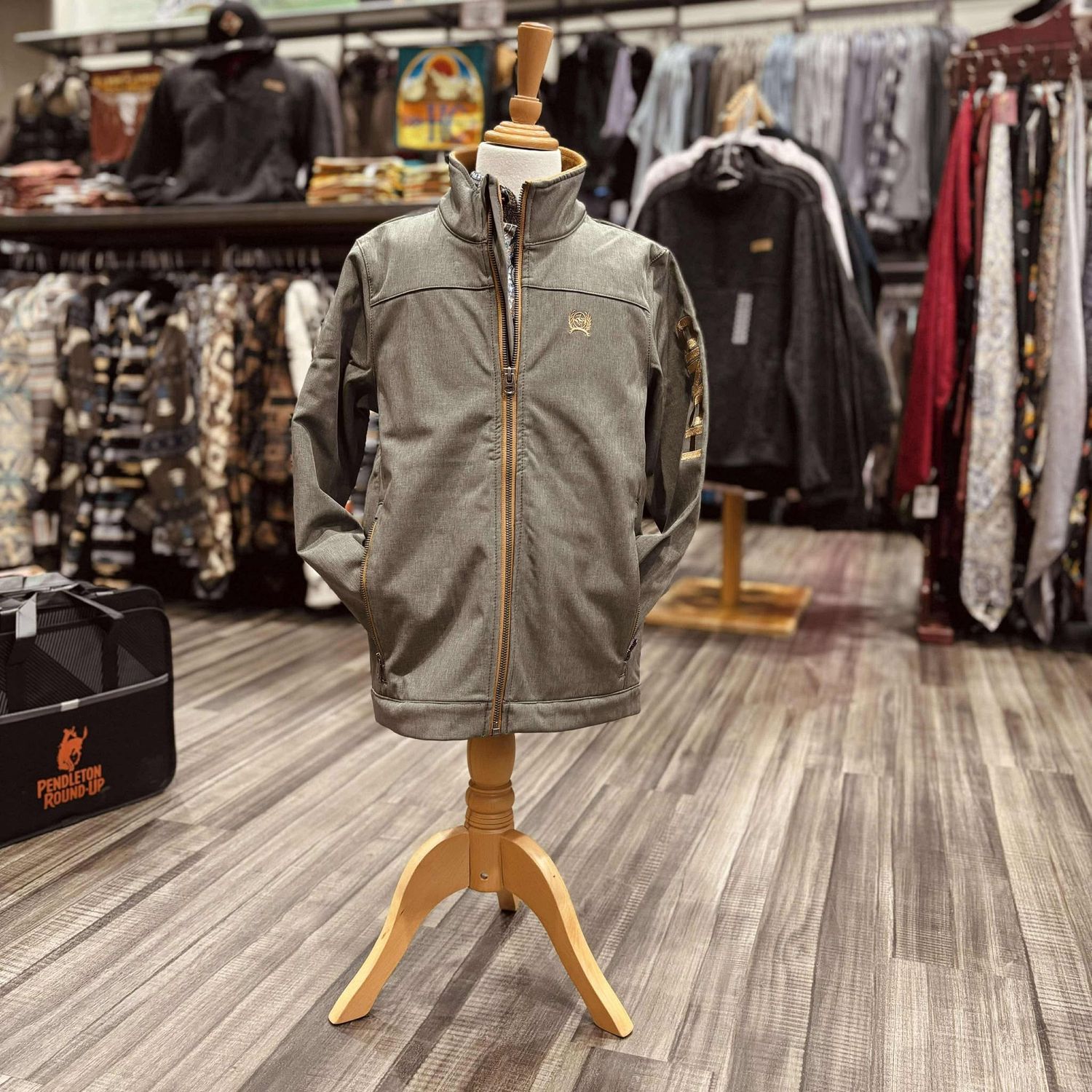 Youth Cinch Pendleton Round-Up Gray Bonded Jacket