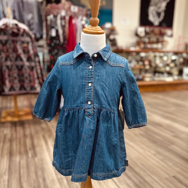 Toddler Wrangler Pendleton Round-Up Denim Long Sleeve Dress