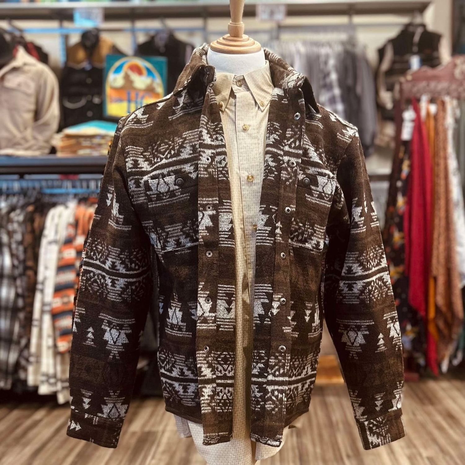 Men&#39;s Outback Pendleton Round-Up Brown Hudson Shirt Jacket