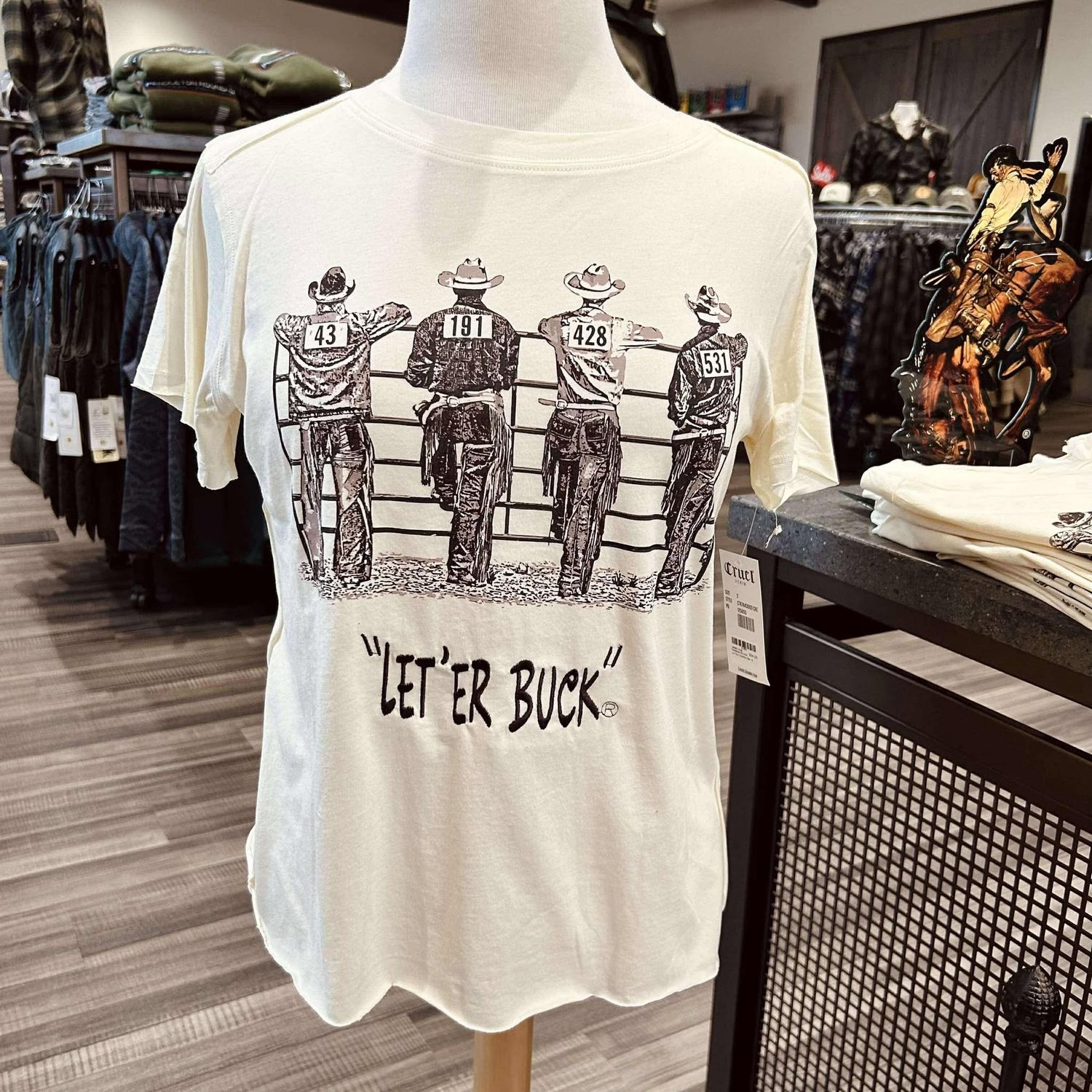 Ladies Cruel Denim Pendleton Round-Up Four Cowboy Tee