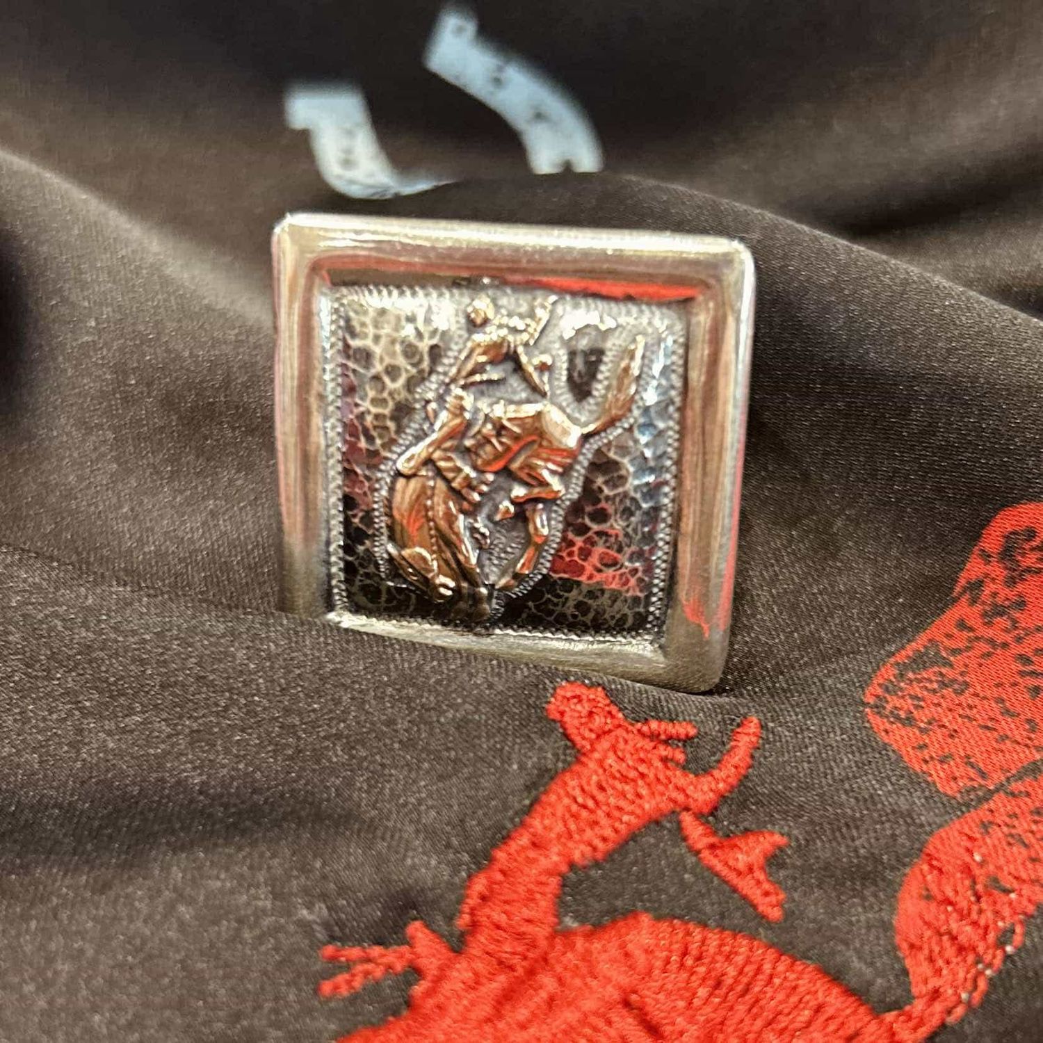 Pendleton Round-Up Vogt Square Hammered Cocktail Ring