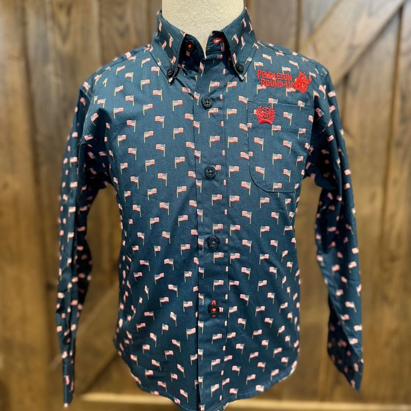 Toddler Cinch Pendleton Round-Up USA Long Sleeve Button