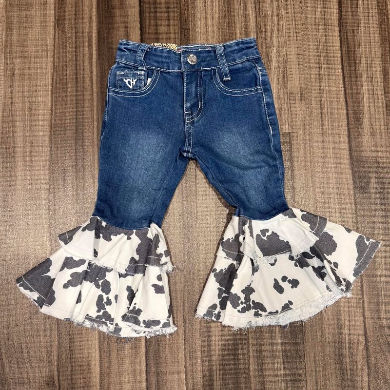 Infant Pendleton Round-Up Cow Print Bell Bottom Jeans