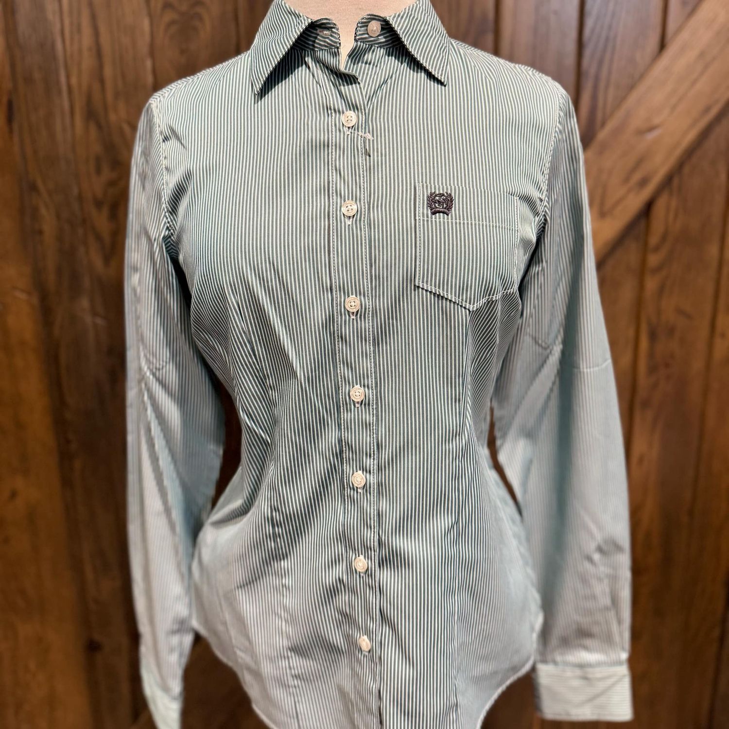Ladies Cinch Pendleton Round-Up Teal Stripe Long Sleeve Button Up