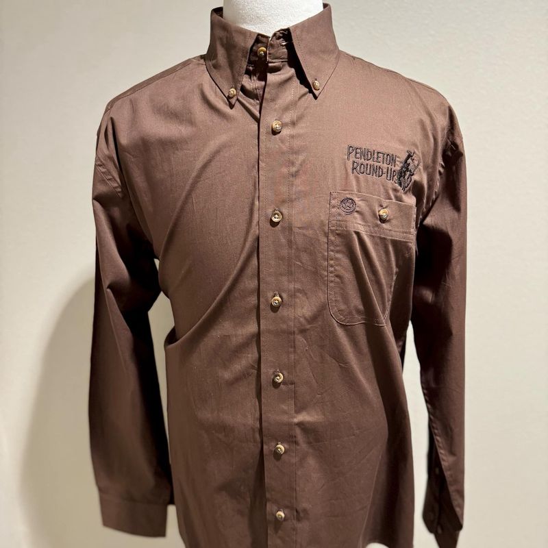 Men&#39;s Wrangler Pendleton Round-Up Brown Long Sleeve Button