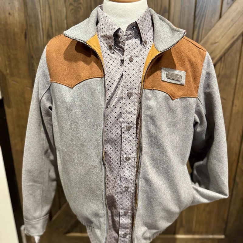 Men&#39;s Cinch Wool Pendleton Round-Up Grey Conceal Carry  Jacket