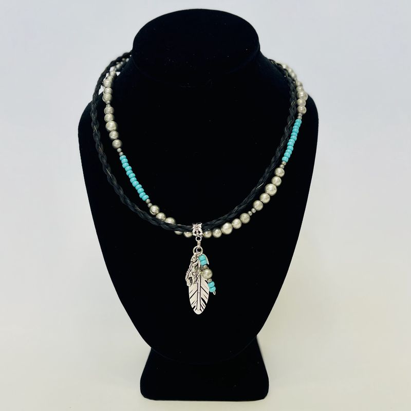 Pendleton Round-Up Horsehair Faux Navajo Pearl Necklace