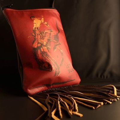 Red Pendleton Round-Up Cross Body Purse w/ Fringe