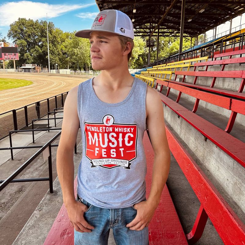 Men&#39;s Gray Pendleton Whisky Music Fest Tank Top