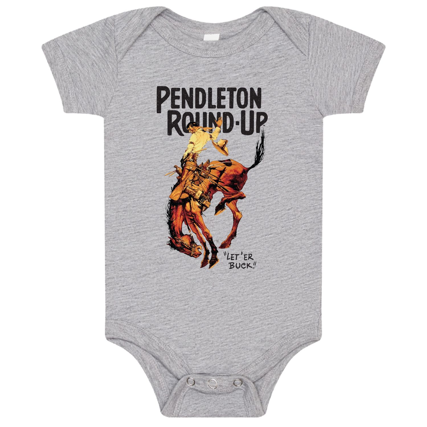 Pendleton Round-Up Gray Full Color Bucking Horse Onesie
