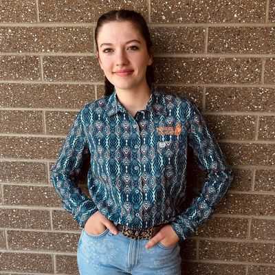 Ladies Cinch ArenaFlex Pendleton Round-Up Navy Button Down Western Shirt