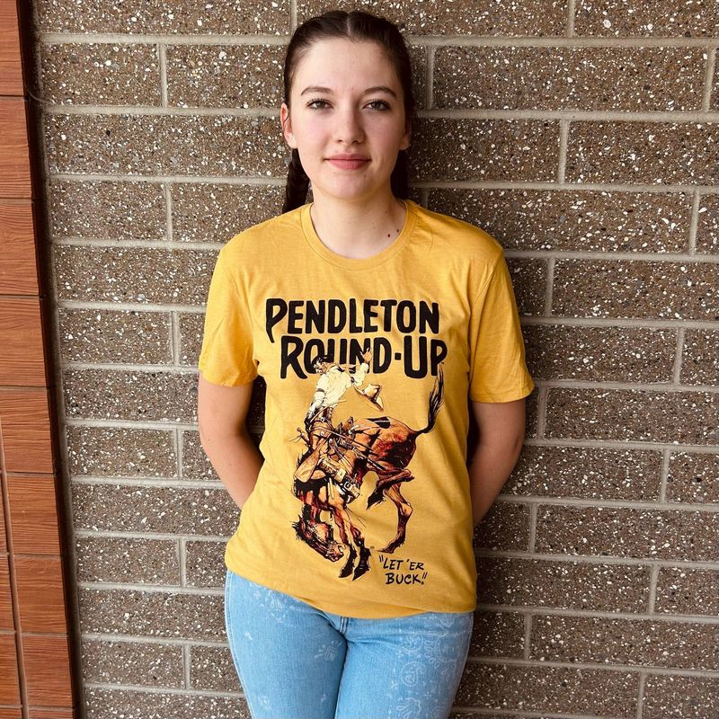 Pendleton Round-Up Gold Full Color Bucking Horse Tee