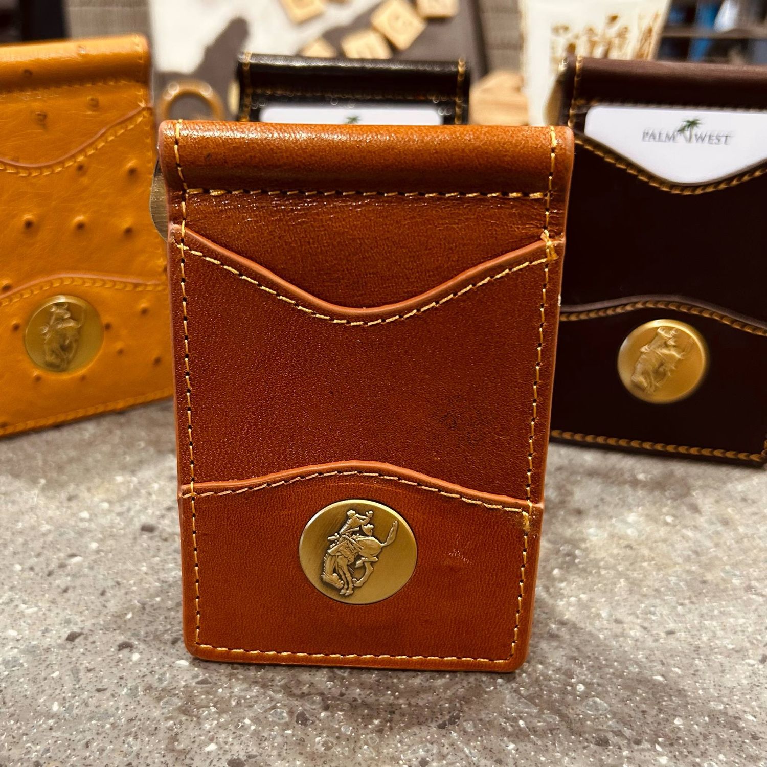 Pendleton Round-Up Palm West Money Clip Wallet, Color: Saddle Tan