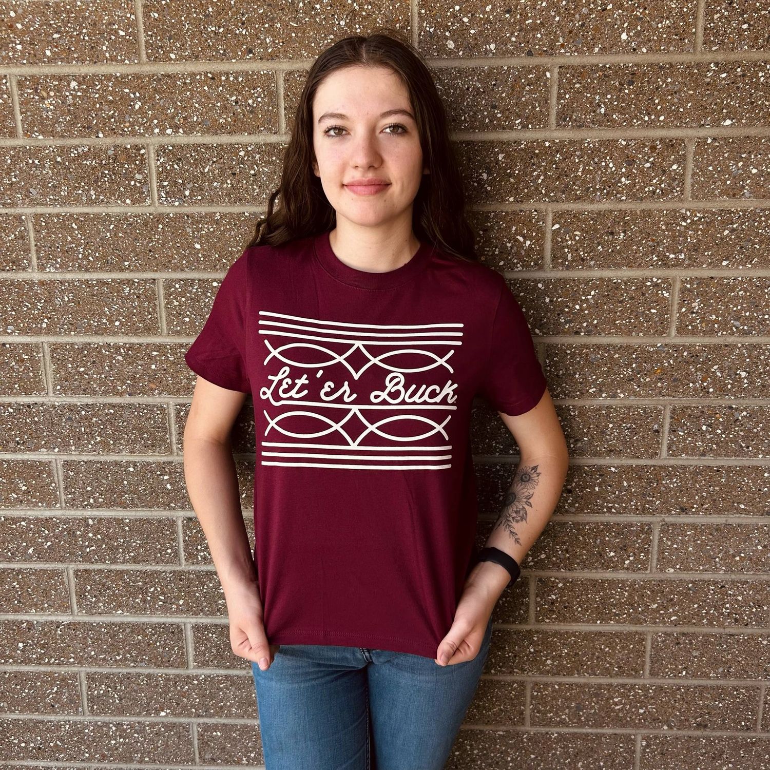 Ladies Pendleton Round-Up Boot Stitch Tee
