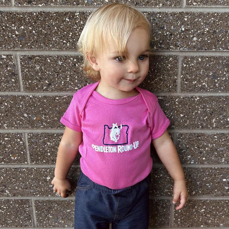 Infant Pendleton Round-Up Pink Oregon Onesie