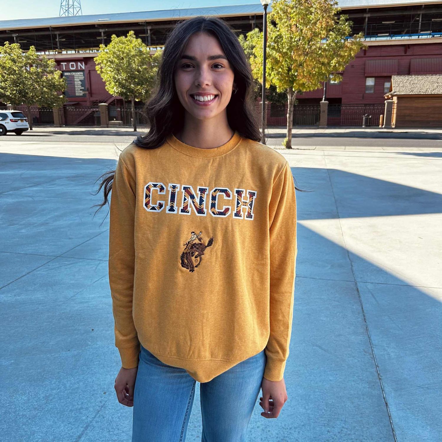 Ladies Cinch Pendleton Round-Up Crewneck