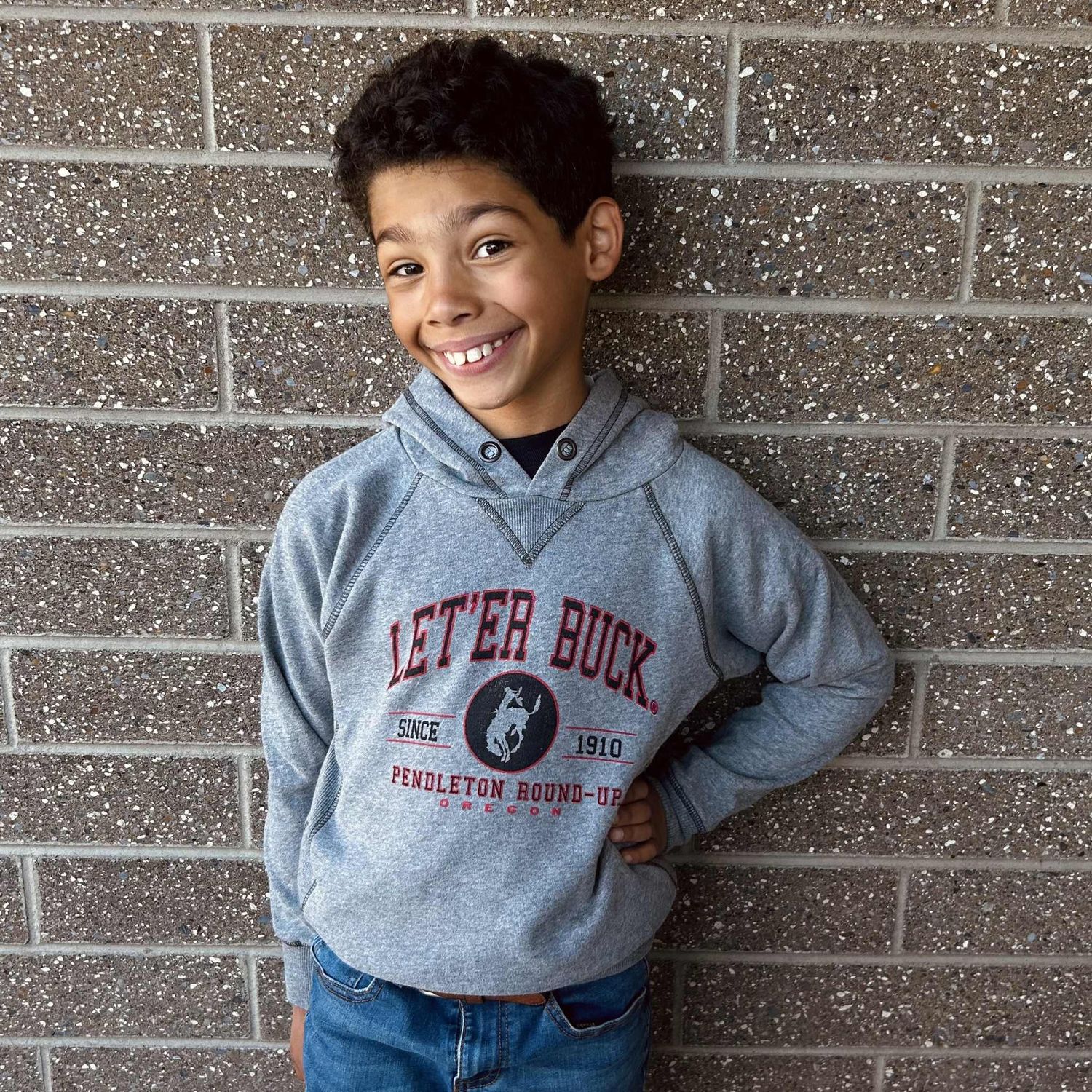 Youth Pendleton Round-Up Gray Walkup Hoodie