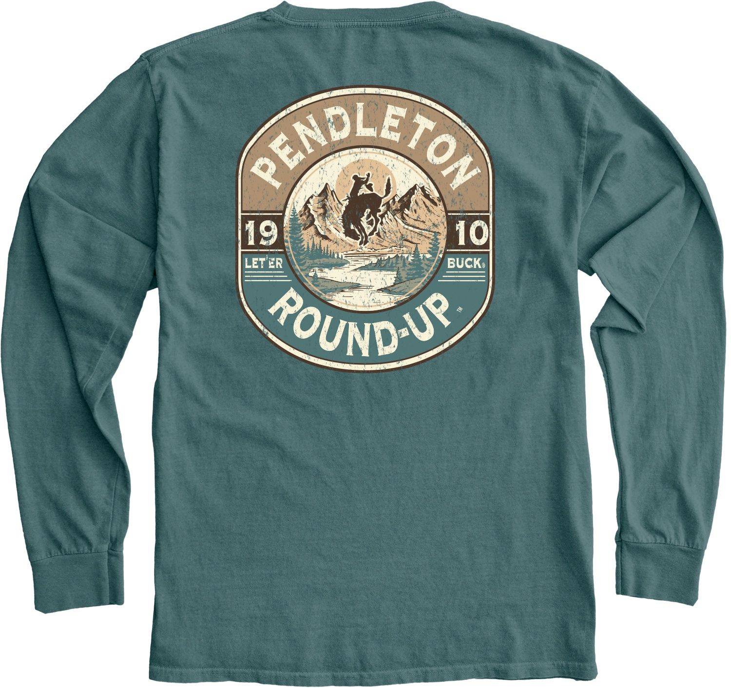 Men's Pendleton Round-Up Teal Vampire Long Sleeve Tee, size: S