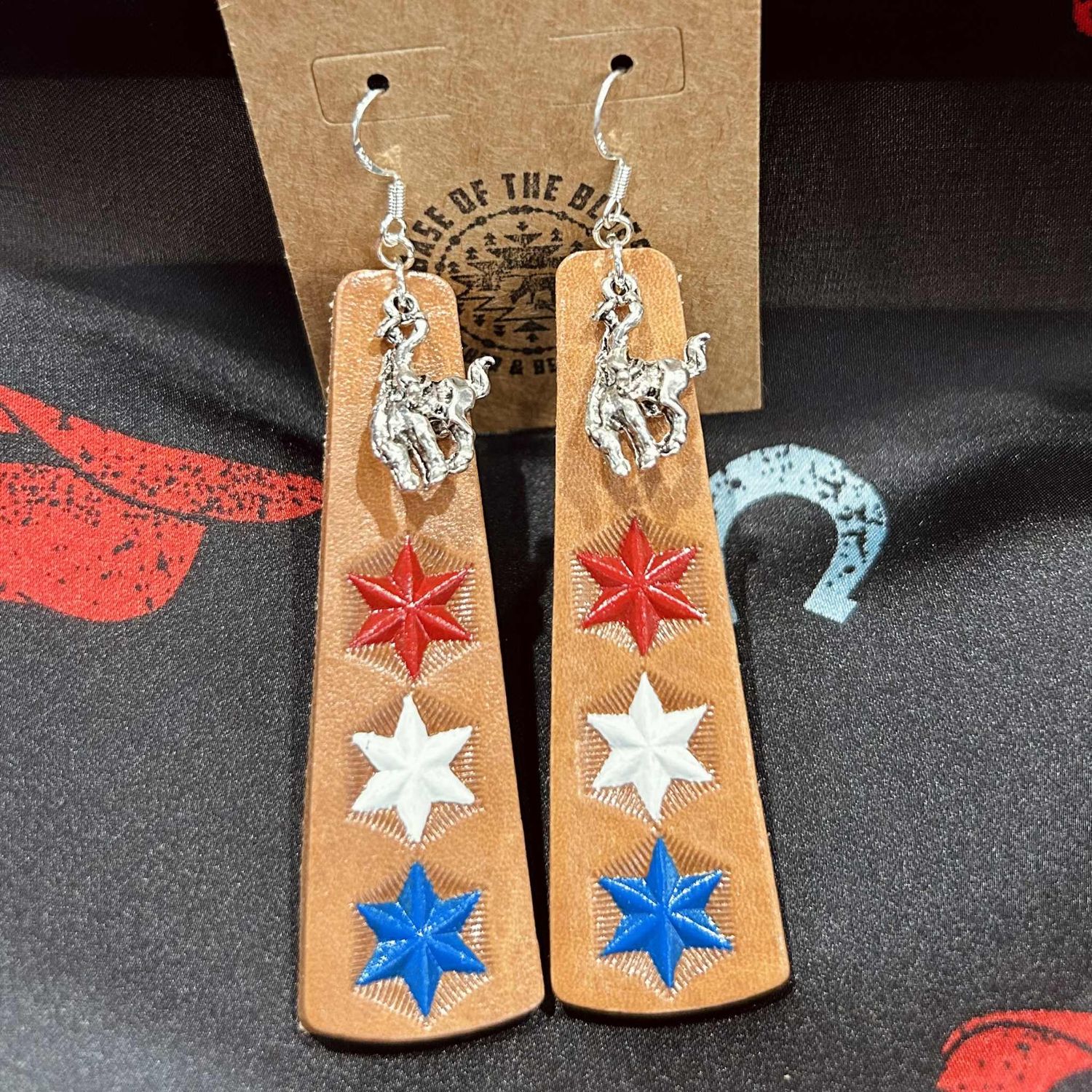 Pendleton Round Up Leather Tri Star Earring