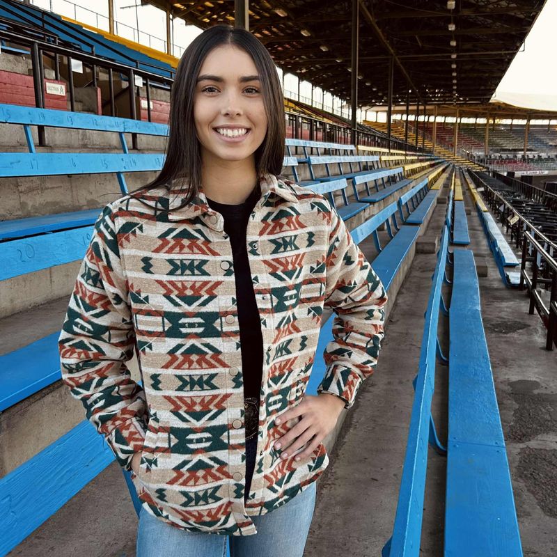Ladies Outback Pendleton Round-Up Burnt Orange Daphne Shirt Jacket