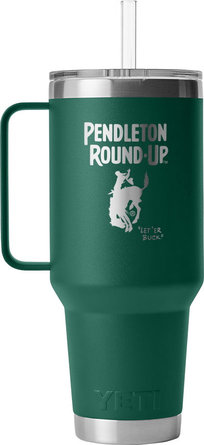 Pendleton Round-Up YETI 42oz Forest Green Straw Tumbler