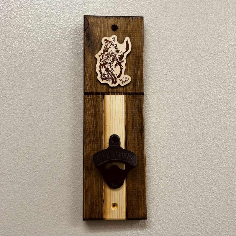 Pendleton Round-Up Wood Wall Mount Bottle Opener