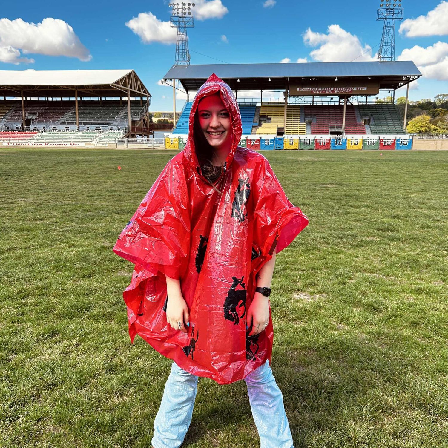 Pendleton Round-Up Rain Poncho, Color: Red